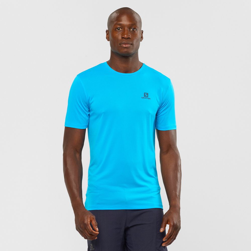 SALOMON AGILE TRAINING Philippines - Men's Tops - Turquoise | 491720-FJU